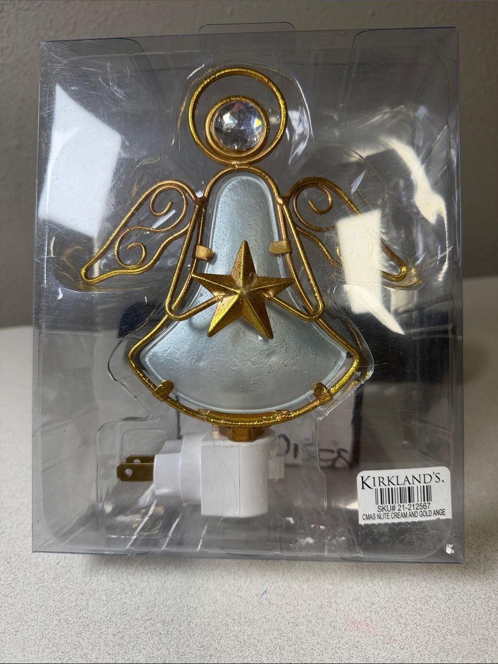 Kirkland's Gold and Cream Angel Night Light